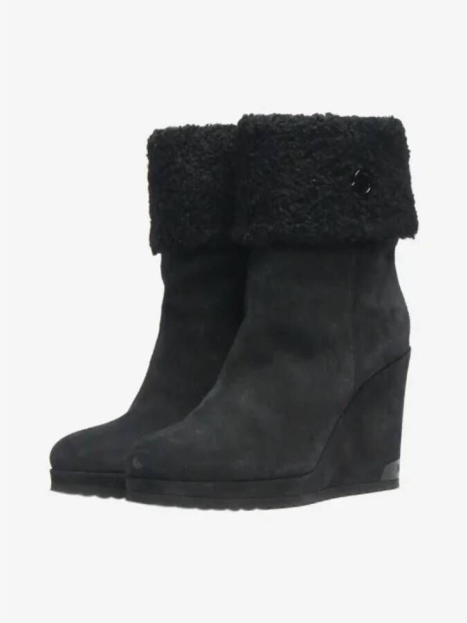 Moncler Pre-owned Suede boots Black Dames