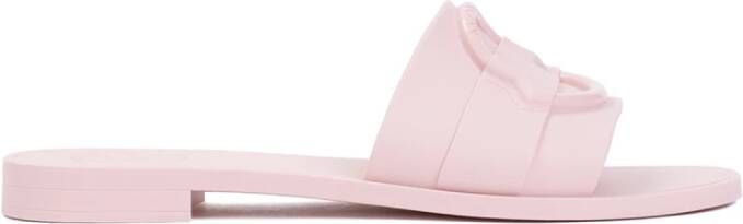 Moncler Rubber Slide Sandalen Pink Dames