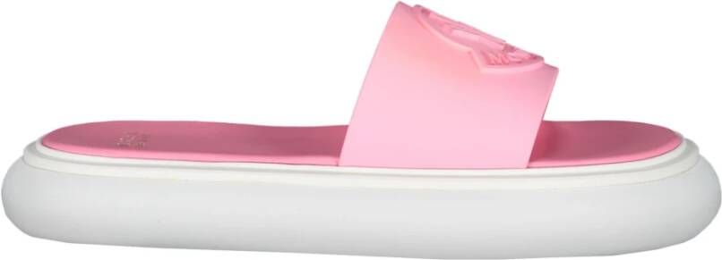 Moncler Rubberen Slides Pink Dames