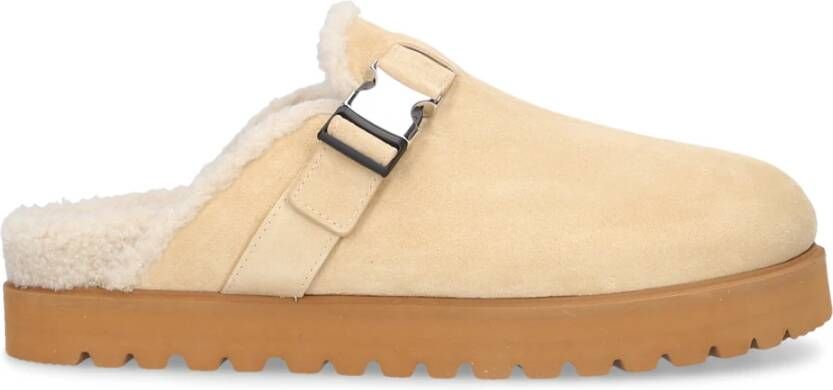 Moncler Velours Mule Pantoffels Beige Heren