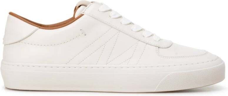 Moncler Witte Leren Sneakers met Veters White Heren