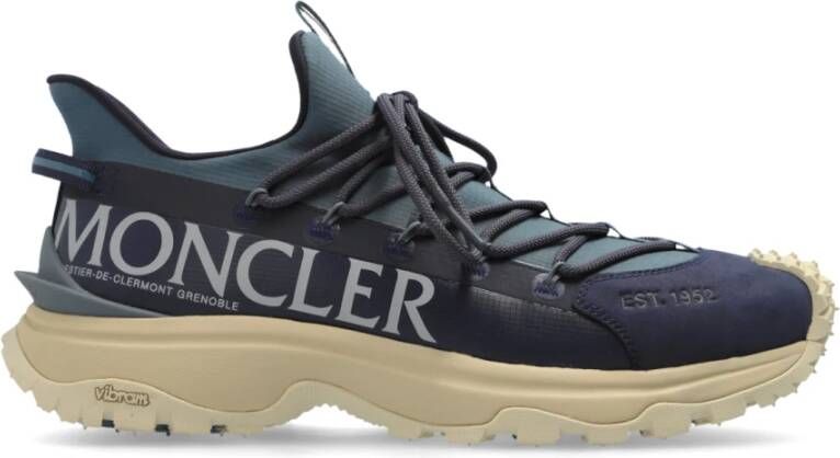 Moncler Blauwe Sneakers met Ripstop Textuur Blue Heren