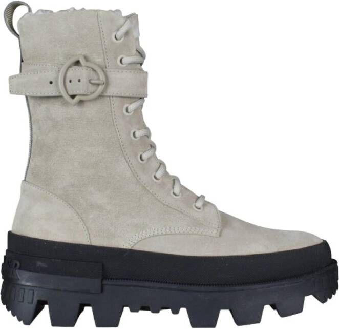 Moncler Veterschoenen Carinne Model Beige Suède Grijs Dames