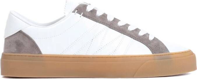 Moncler Witte Leren Sneakers Stijlvol Model White Heren