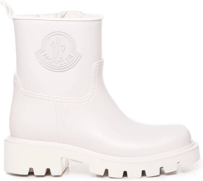 Moncler Witte Waterdichte Laarzen met Trekkoordsluiting White Dames