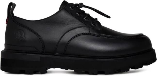 Moncler Zwarte Derby Schoenen met Logo Black Heren