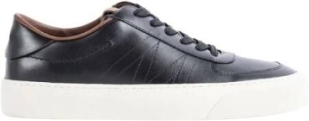 Moncler Zwarte Lage Top Leren Sneakers Black Heren