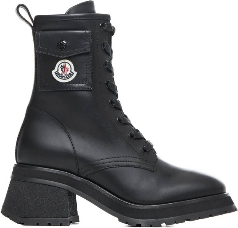 Moncler Zwarte Enkellaarsjes met Zak Black Dames