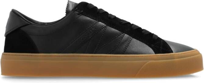 Moncler Zwarte leren sneakers Aw24 Black Heren