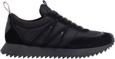 Moncler Zwarte Nylon & Suède Stadstrainer Black Heren