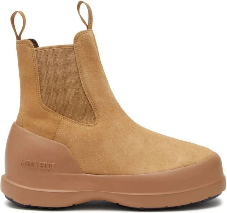 moon boot Beige Suede Chelsea Laarzen Beige Dames