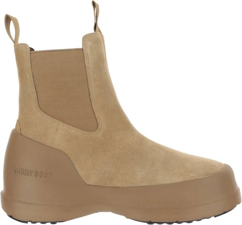 moon boot Beige Suède Chelsea Laarzen voor Vrouwen Beige Dames