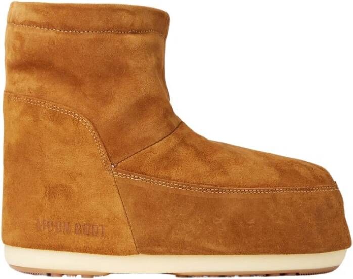 Moon boot Minimalistische Leren Laars Bruin Suède Instapmodel Brown Dames