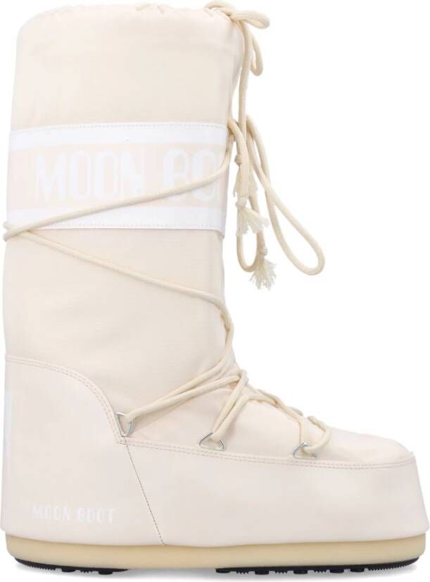 Moon boot Crème Gesloten Icon High Nylon Laarzen Beige Dames