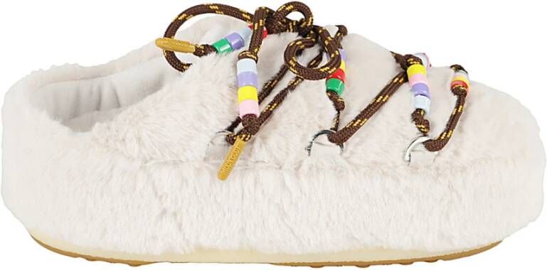 Moon boot Faux Fur Beads Mule Stijl White Dames