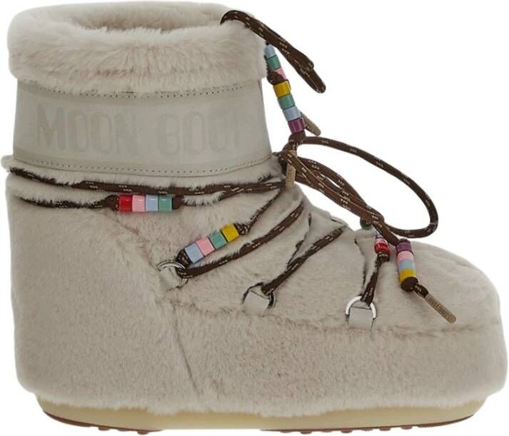 Moon boot Faux Fur Beads Winter Schoen Beige Dames