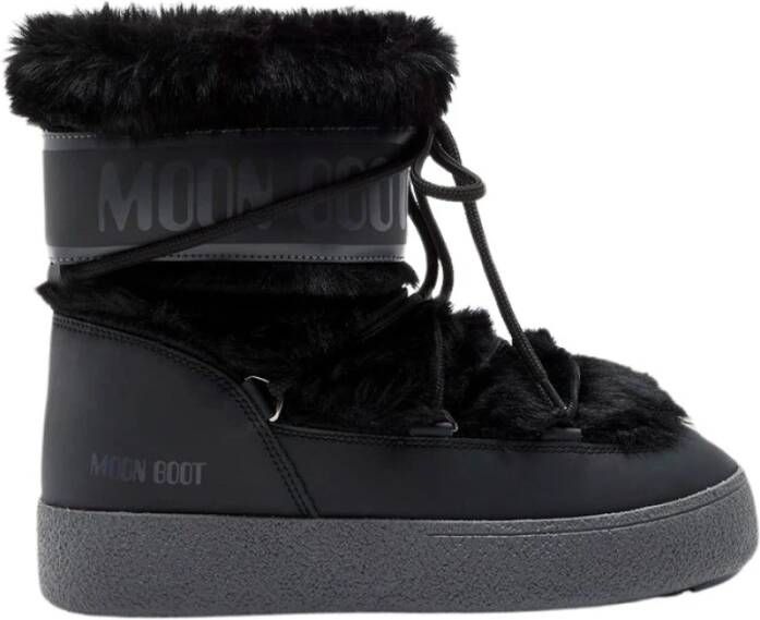 Moon boot Zwarte Snowboots met Bontinzetten Black Dames