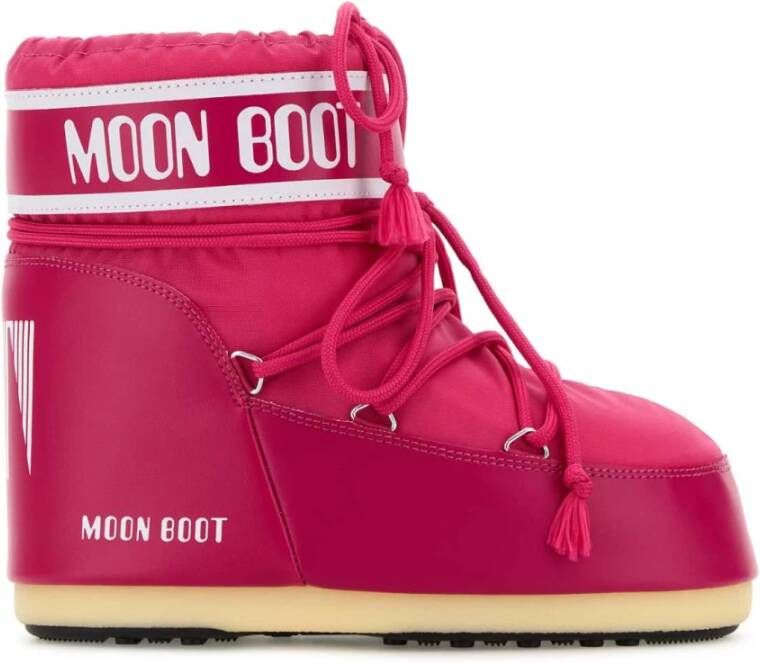 Moon boot Fuchsia Waterdichte Enkellaarzen met Trekkoorden Pink Dames