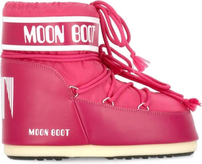 Moon boot Fuchsia Waterdichte Enkellaarzen met Trekkoorden Pink Dames