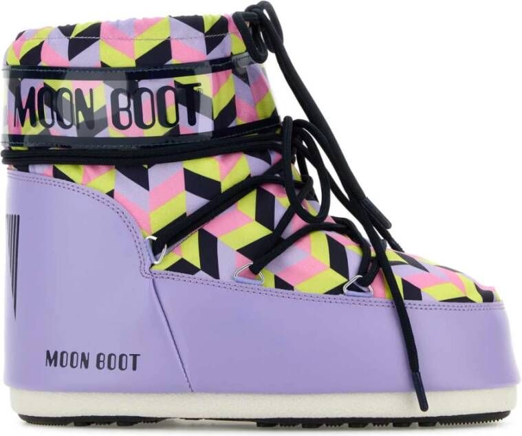 Moon boot Gedrukt canvas lage enkellaarzen Multicolor Dames