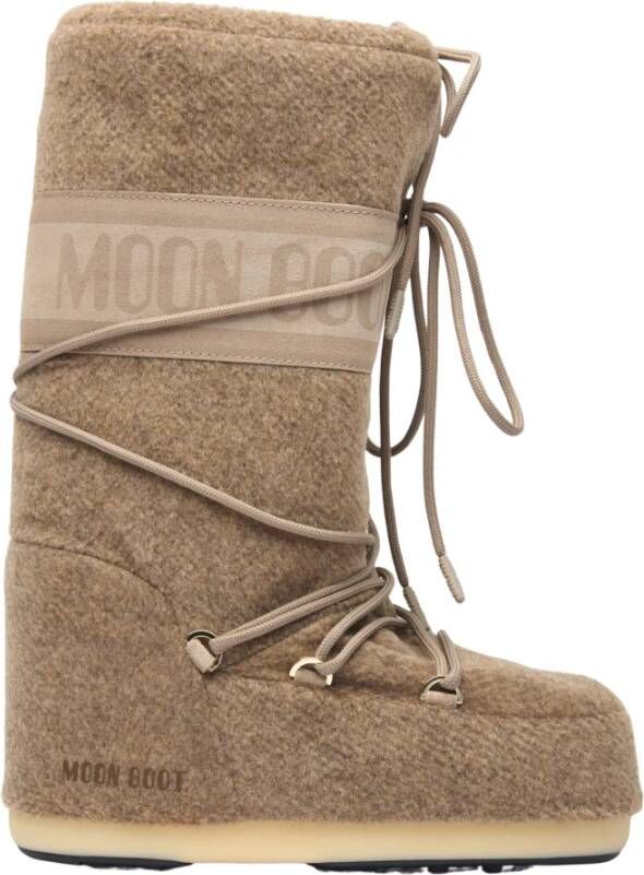 Moon boot Gevochten Weefsel Icon Laarzen Beige Heren