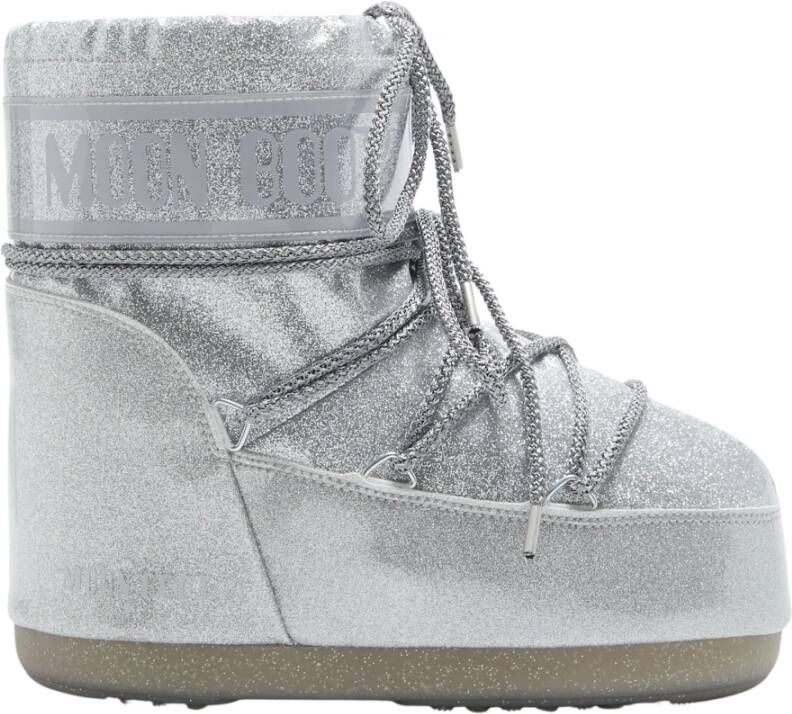 Moon boot Glitter Lage Icoonlaarzen Zilver Gray Dames