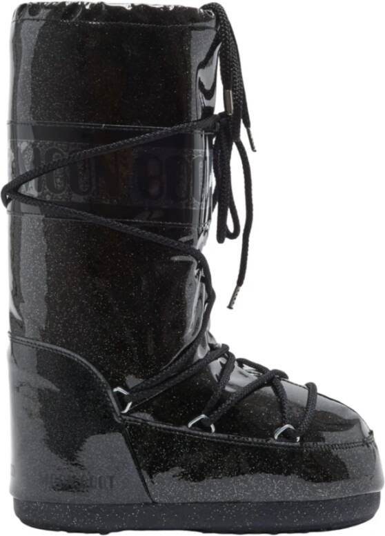 Moon boot Glitter Zwarte Laarzen Waterdichte PVC Afwerking Black Dames