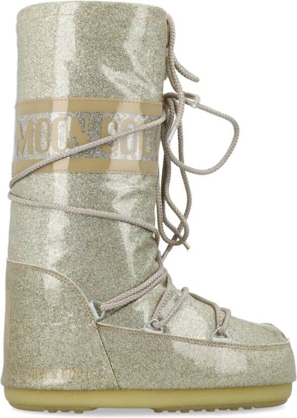 Moon boot Gouden Glitter Hoge Schoenen Yellow Dames