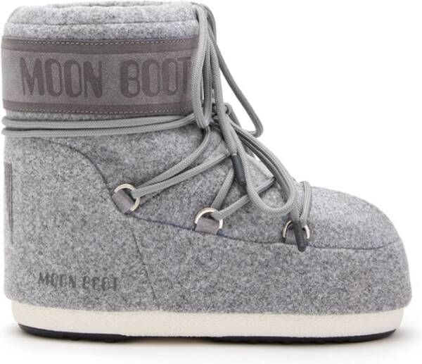 Moon boot Lage vilten laars grijze icoonstijl Gray