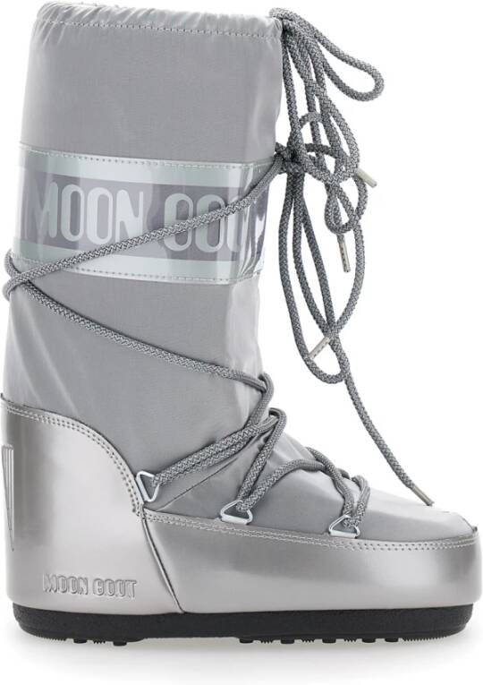 Moon boot Zilveren sneeuwlaarzen met PVC-afwerking Gray Dames