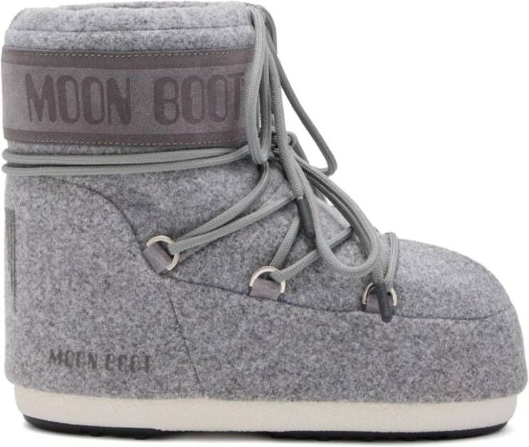 Moon boot Grijze Logo Print Winterlaarzen Gray Dames