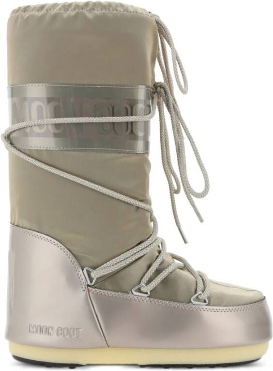 Moon boot Grijze Waterdichte Gevoerde Laarzen met Logo Gray Dames