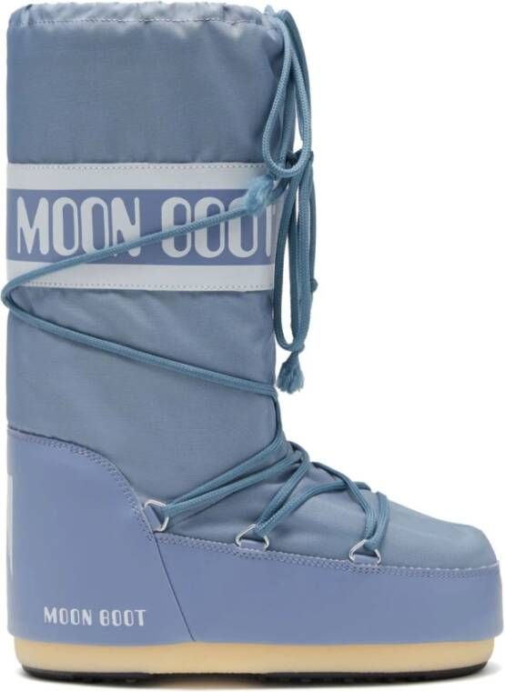 moon boot Grijze Winterlaarzen met Logoprint Blue Dames