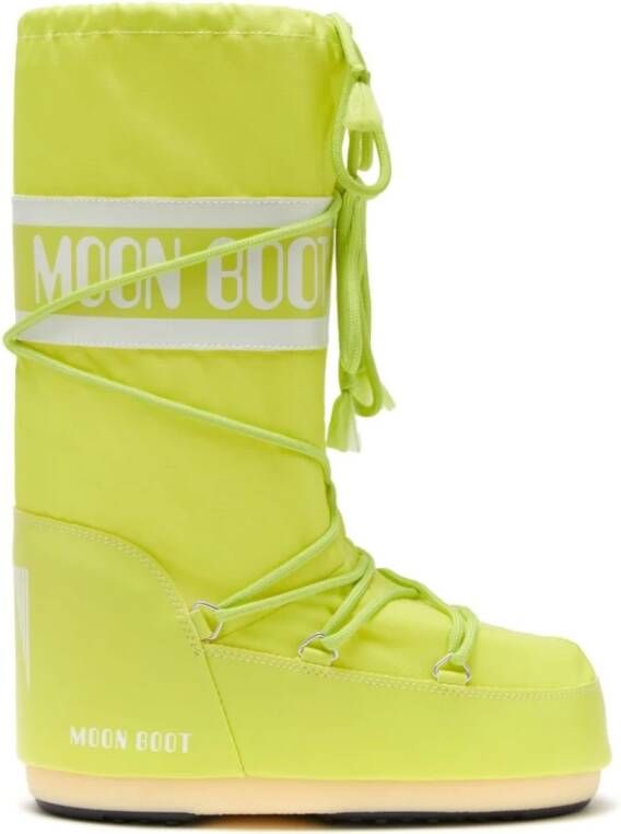 Moon boot Groene Logo Print Veterschoenen Green Dames