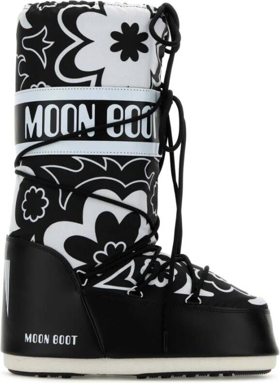 Moon boot Zwarte Winterlaarzen met Nylon Bovenwerk Black Dames