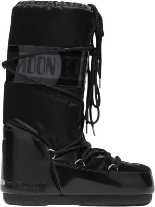 moon boot Icon Glance Satin Laarzen Black Dames