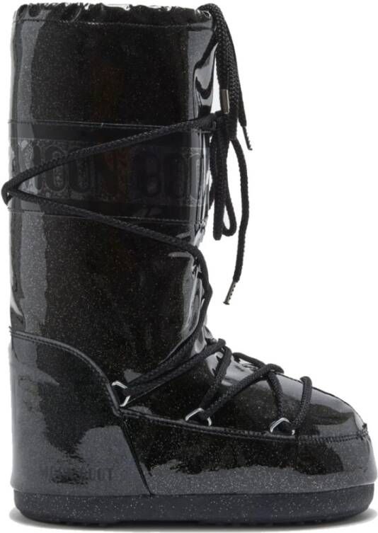 Moon boot Icon Low Black Glitter Boots Black Dames