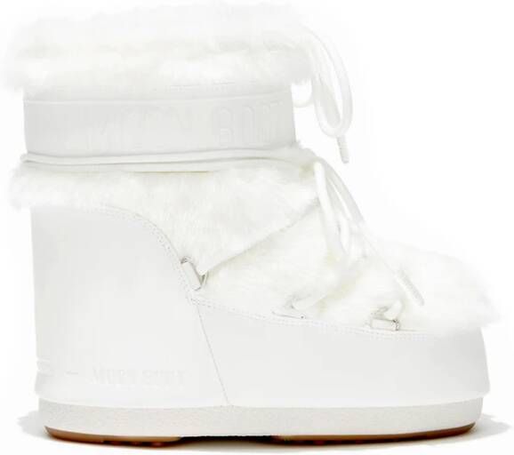 moon boot Icon Low Nero Faux Fur Laarzen White Dames