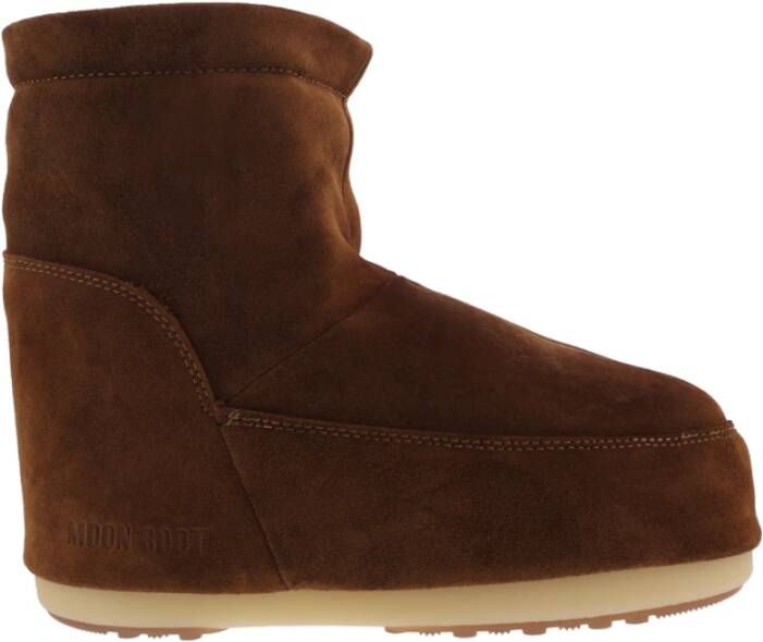 Moon boot Minimalistische Leren Laars Bruin Suède Instapmodel Brown Dames