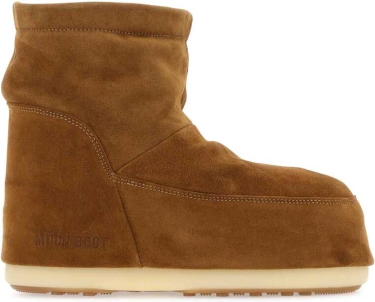 Moon boot Iconische Camel Suède Lage Enkellaarzen Brown Dames