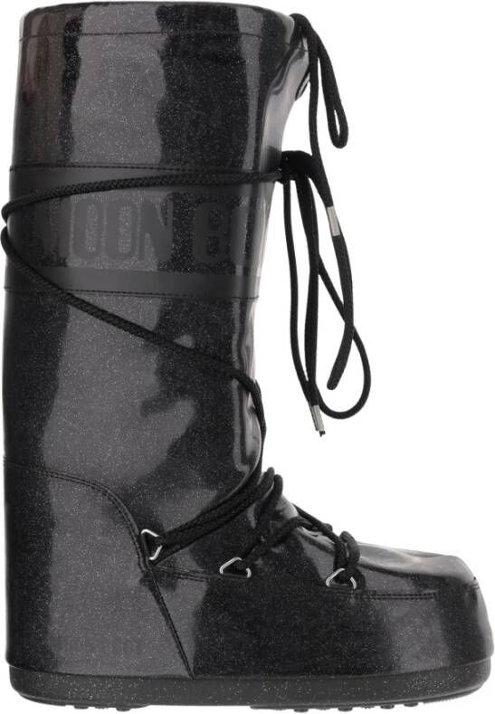 Moon boot Iconische Glitter Winterlaars Zwart Black Dames