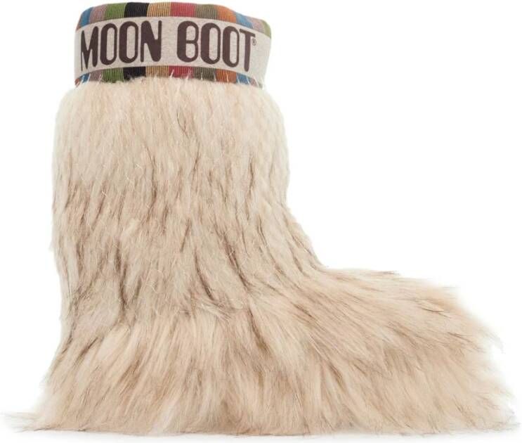 Moon boot Imitatiebont Sneeuwlaarzen Beige Dames