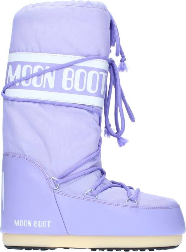 Moon boot Lilac Slip-On Laarzen met Logo Paneel Purple Dames