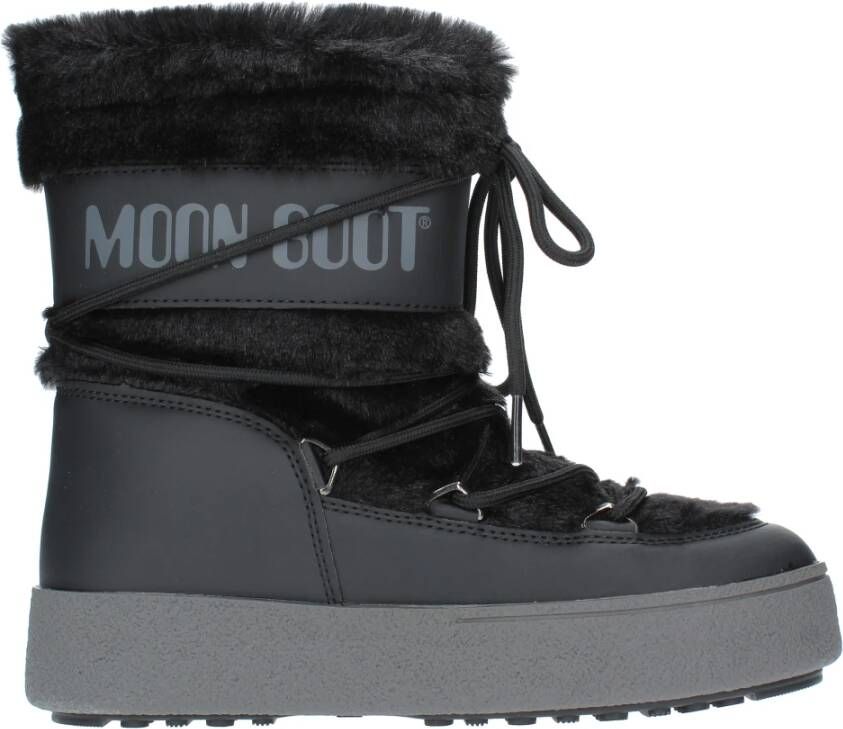 Moon boot Zwarte Winterlaarzen met Bontinzetten Black Dames