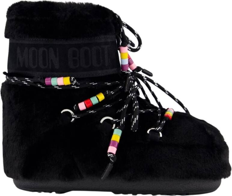 Moon boot Lage Nepbont Kralenlaarzen Black Dames