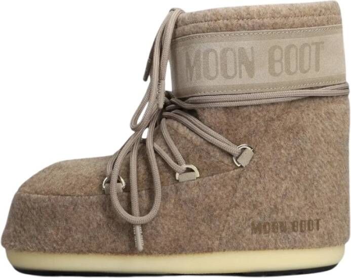 Moon boot Lage Vilt Icoon Laarzen Slip-On Stijl Beige Dames