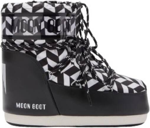 moon boot Lila Optische Print Lage Laarzen Black Dames