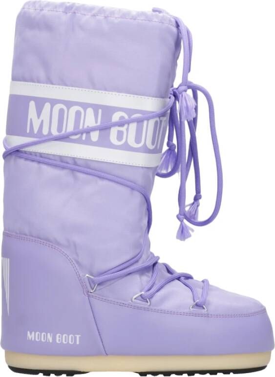 Moon boot Lilac Slip-On Laarzen met Logo Paneel Purple Dames