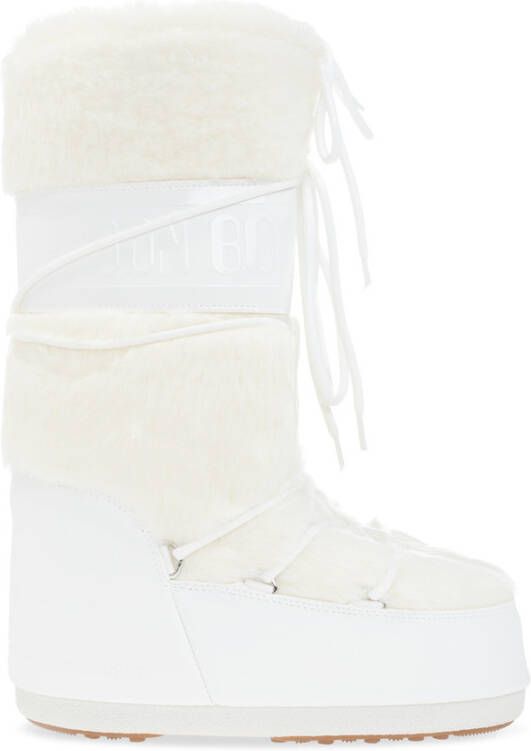 moon boot Logo-Embroidered Snow Boots Beige Dames