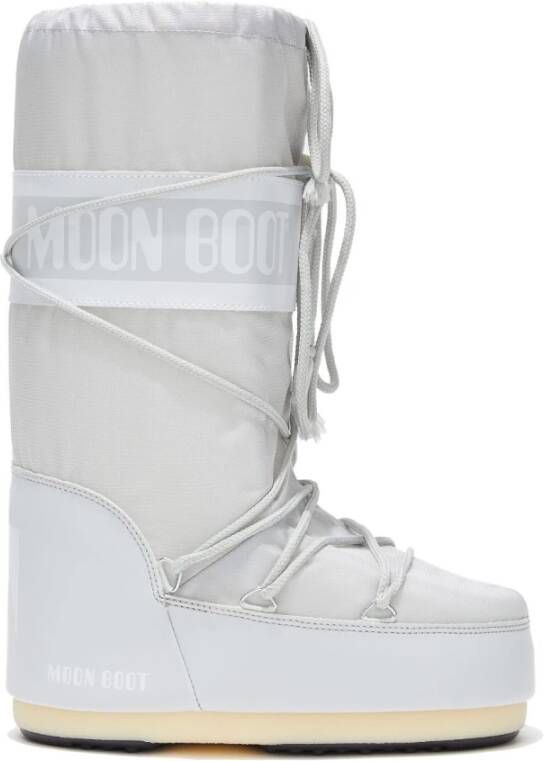 moon boot Logo Print Veterschoenen Gray Dames